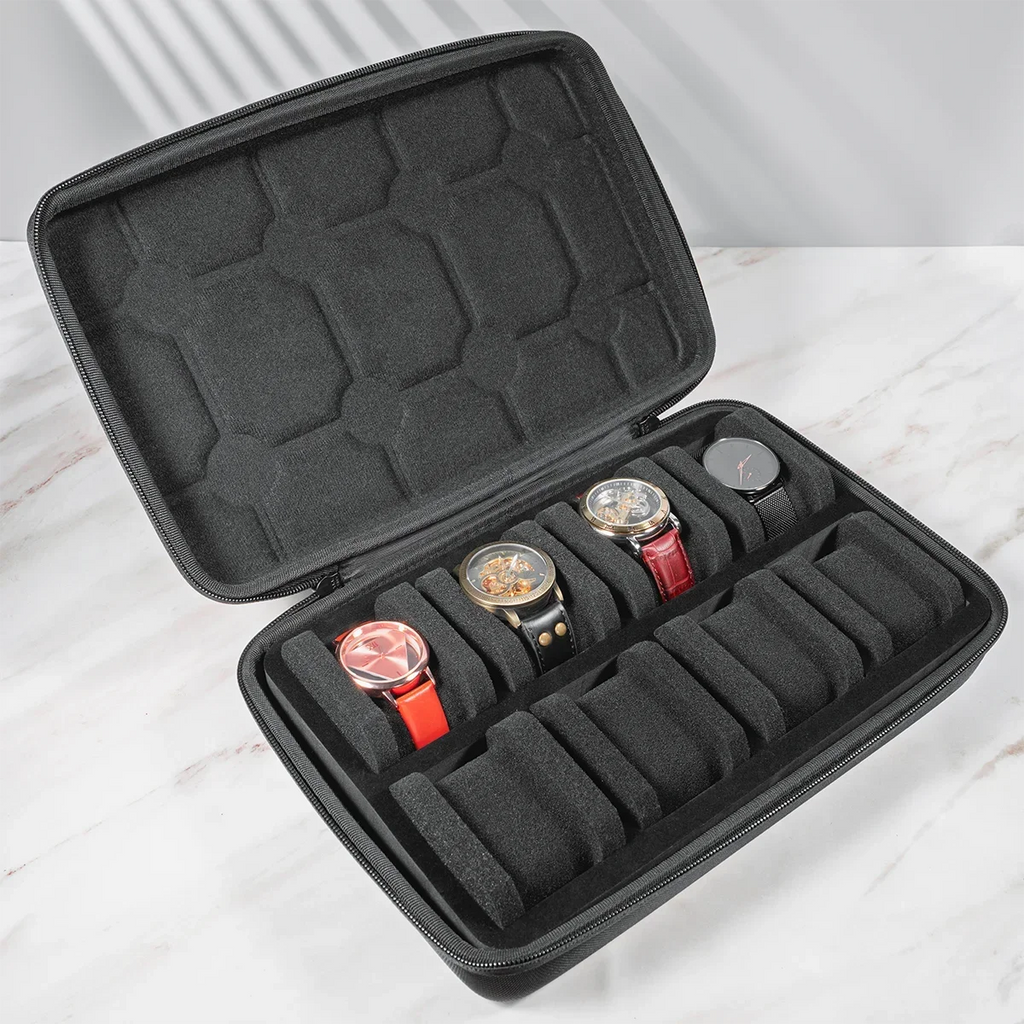 Watch Box Organizer for Men or Women，Watch Travel Case Portable Storage Watch Display Holder for Wristwatches and Smart Watches