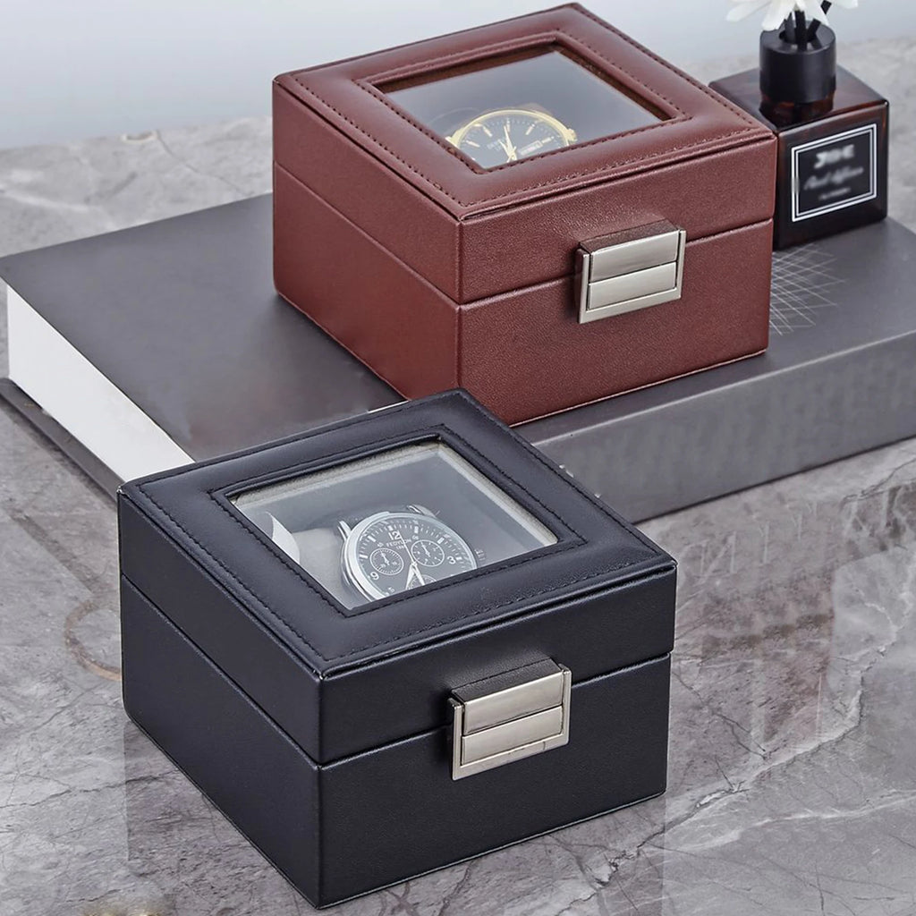 Watch Box ,  Watch Storage Watch Holder Organizer, Watch Display Case with Glass Lid