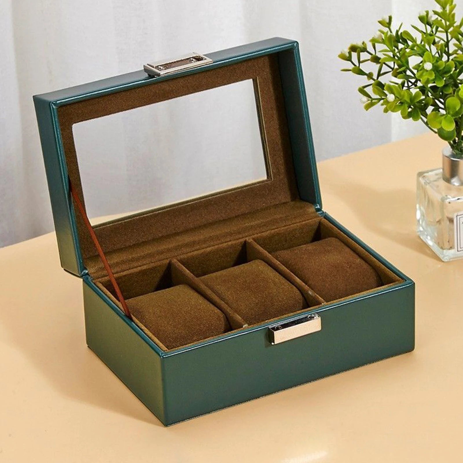 Watch Box ,  Watch Storage Watch Holder Organizer, Watch Display Case with Glass Lid