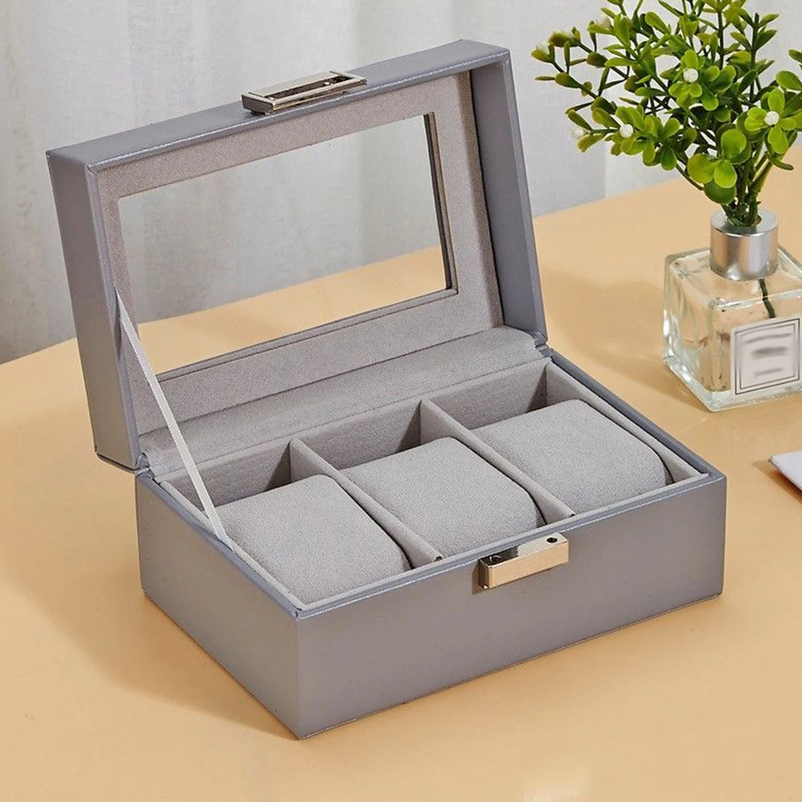 Watch Box ,  Watch Storage Watch Holder Organizer, Watch Display Case with Glass Lid