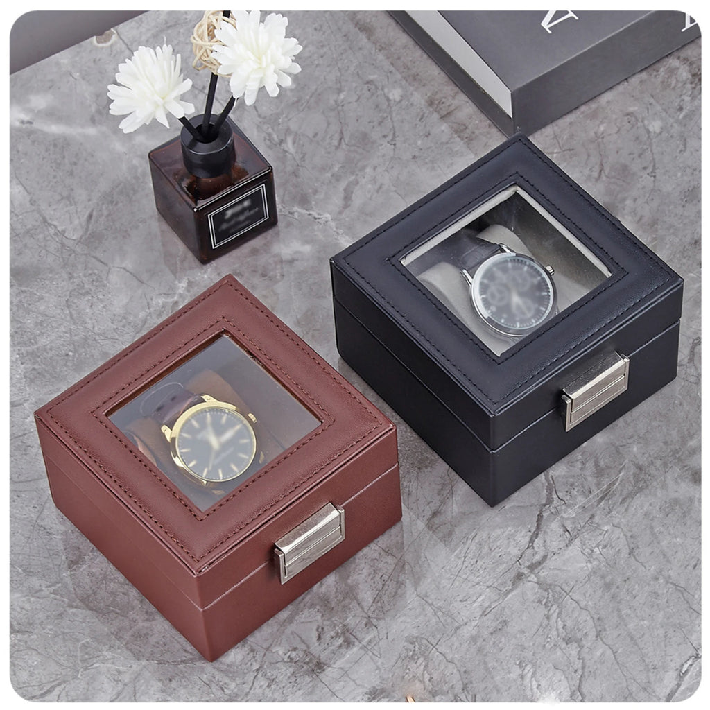 Watch Box ,  Watch Storage Watch Holder Organizer, Watch Display Case with Glass Lid
