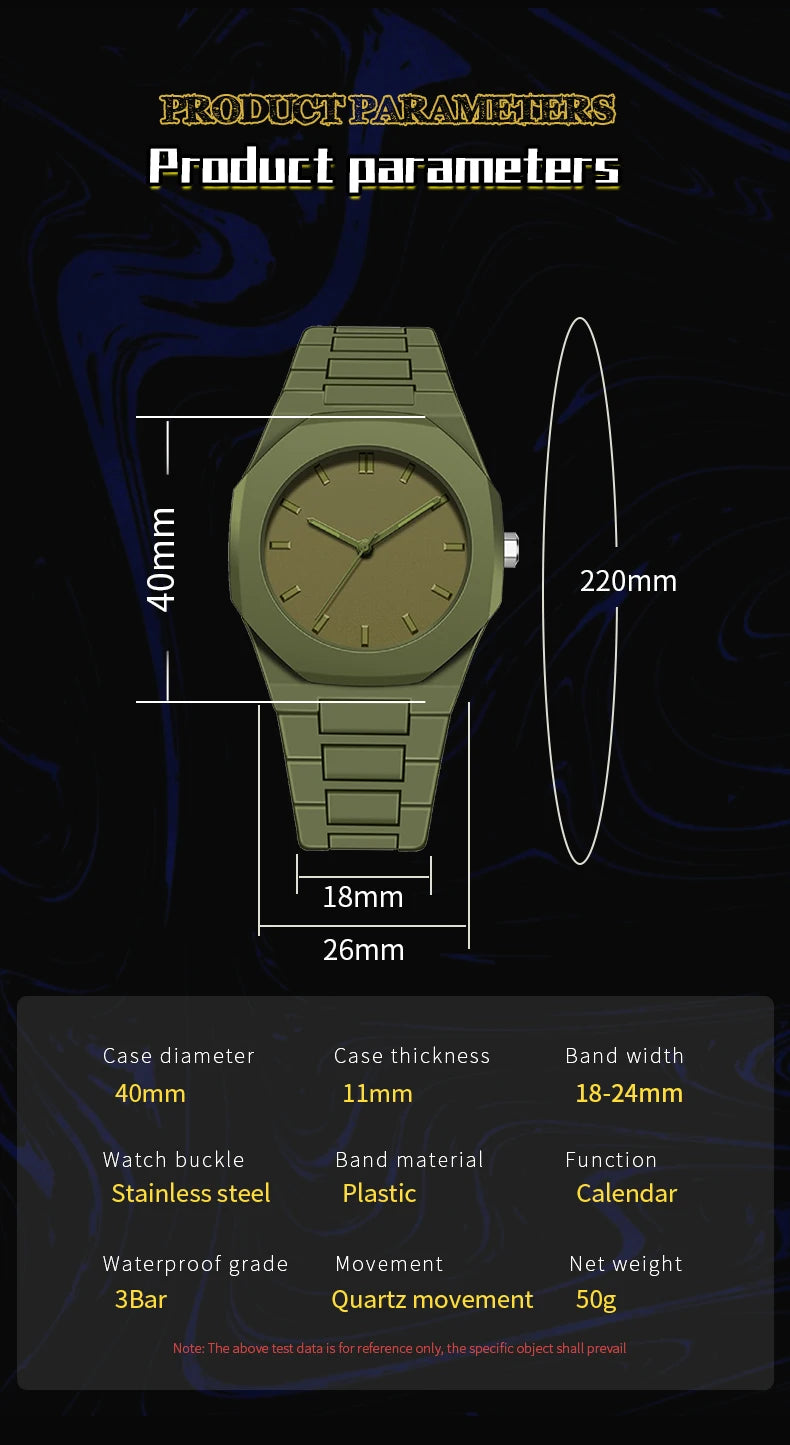 2025 New Modern Simple Creative Sports and Leisure Watch Creative Design Waterproof Quartz Movement Energy Watches Gift for Men